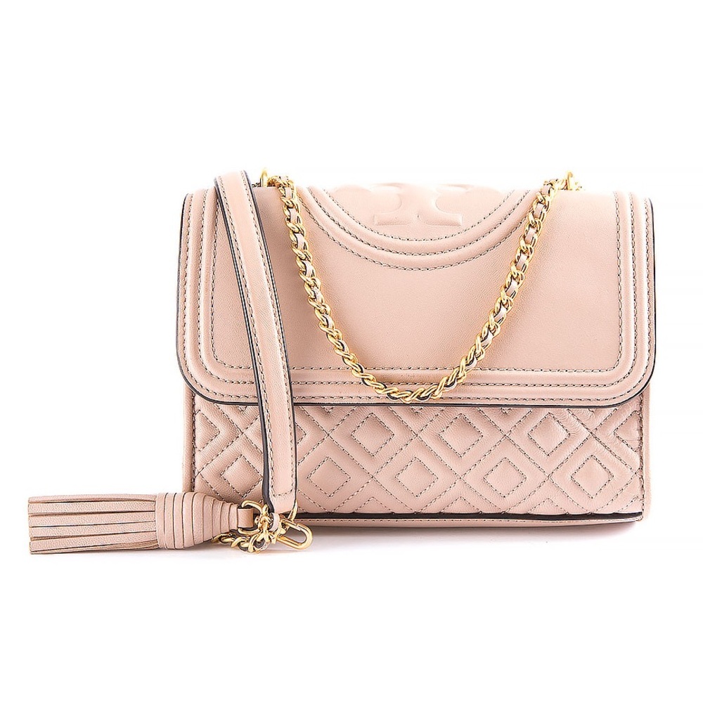 Authentic TORY BURCH Fleming Chain Shoulder Bag Purse Leather Pink - Picture 7 of 7